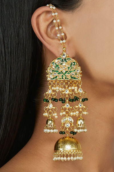 Meenakari jhumki earrings