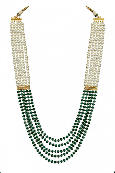 Pearl and jade groom necklace
