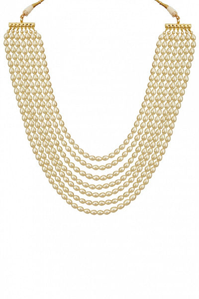Layered pearl groom necklace