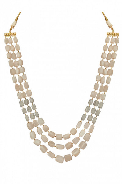 Stone bead layered groom necklace
