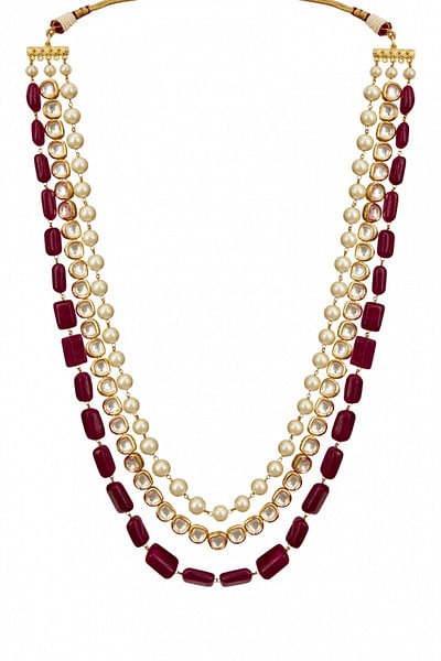 Red and kundan groom necklace