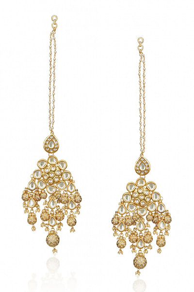 Kundan and pearl jadau earrings