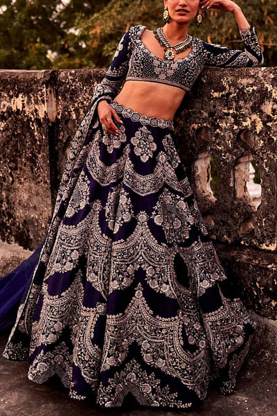 Purple embellished lehenga set