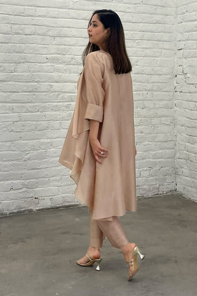Vaaya Beige silk chanderi jacket co-ord set VAAYMAY26D243769