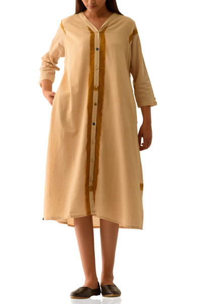 Ochre shirt dress