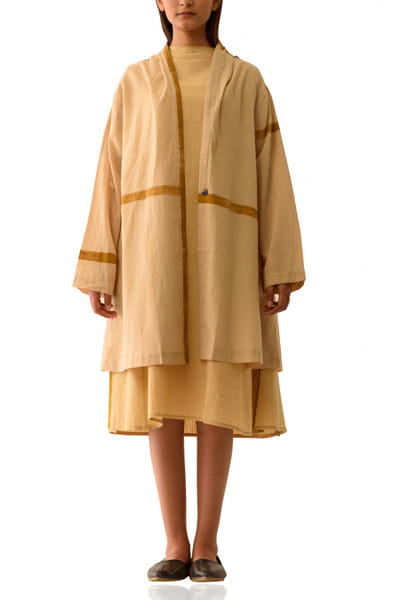 Ochre checkered overlay jacket