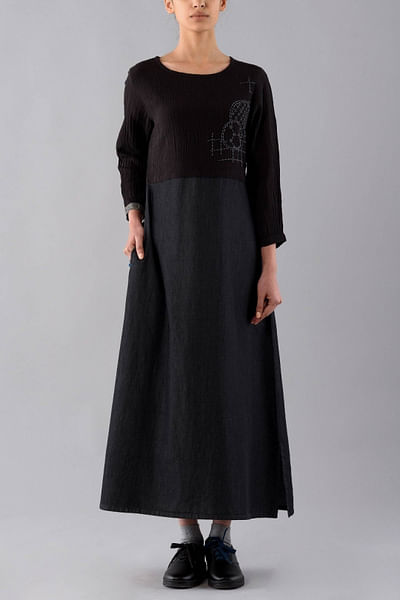 Black denim dress