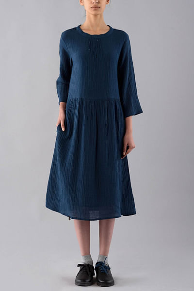 Navy blue cotton dress