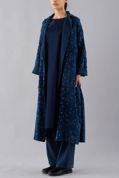 Indigo reversible trench