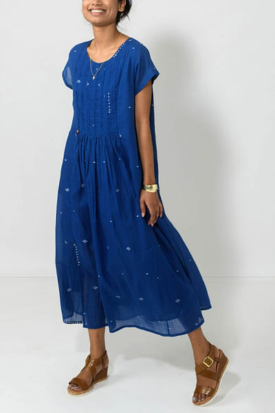 Blue jamdani dress