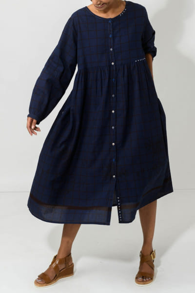 Blue checkered dress