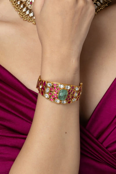 Multicolour stone embellished bangle