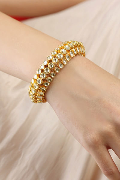 Gold kundan embellished bracelet