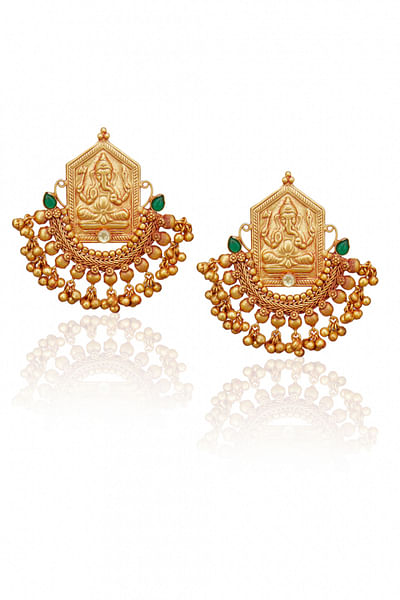Gold temple earrings