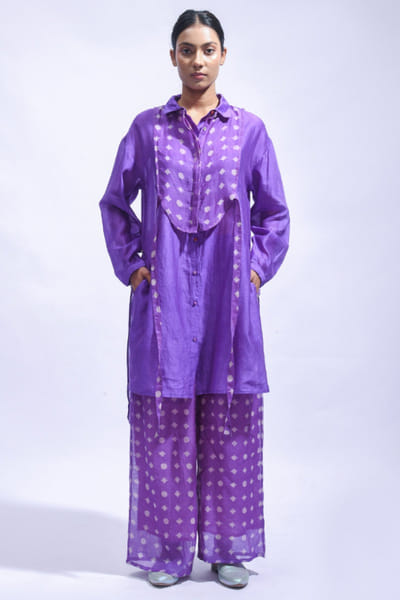 Violet hand block printed co-ord set