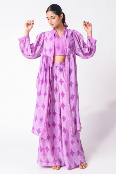 Purple block printed co-ords