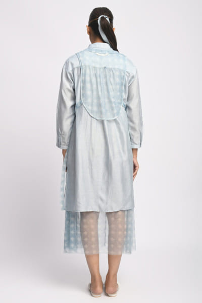 Jayati Goenka Blue dabu block printed shirt dress JAYAAPR26D143225