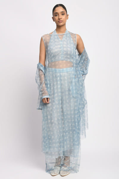 Jayati Goenka Blue dabu block-printed co-ord set JAYAAPR26D143228