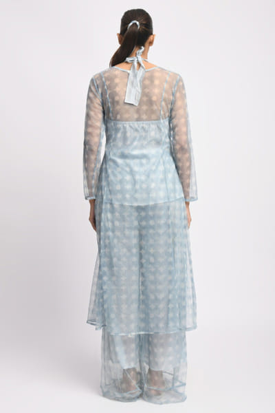 Jayati Goenka Blue dabu block-print kurta set JAYAAPR26D143229