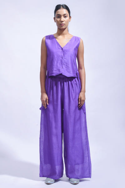 Violet chanderi silk co-ord set