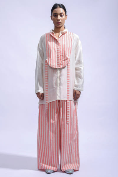 Pink stripe printed co-ord set