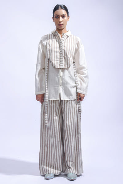 Grey stripe printed co-ord set