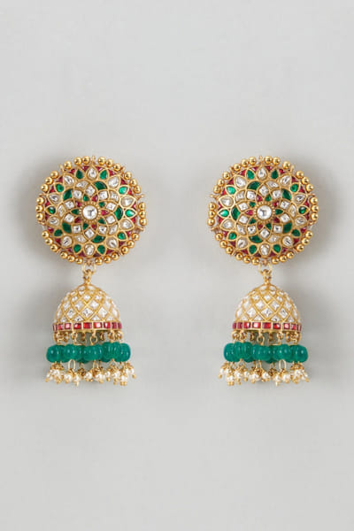 Karisa Multicolor kundan-embellished jhumka earrings KARIAPR26D143371