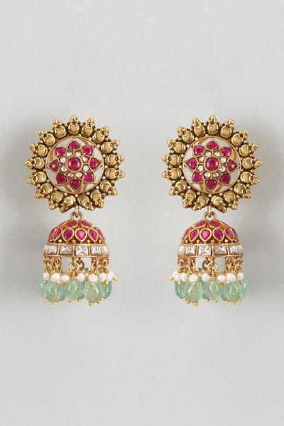 Karisa Multicolor kundan embellished jhumka earrings KARIAPR26D143368