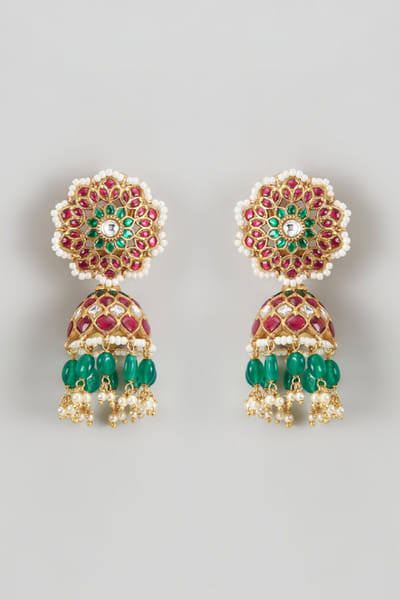 Karisa Multicolour kundan embellished jhumka earrings KARIAPR26D143372