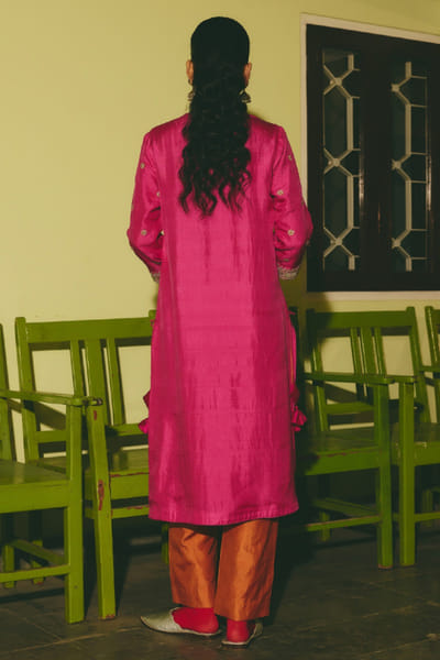 Rashika Mittal Fuchsia pink floral embroidered kurta set RASHJUN26D146605