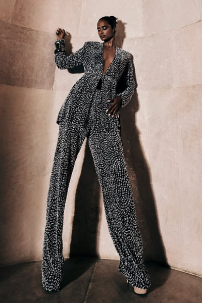 Black pearl embellished co-ords