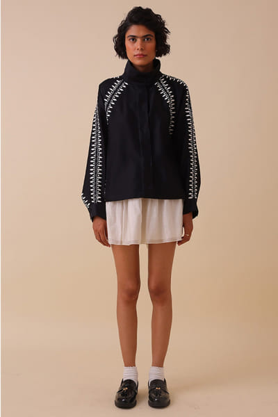 SWGT Black applique jacket SWGTAPR26D143262