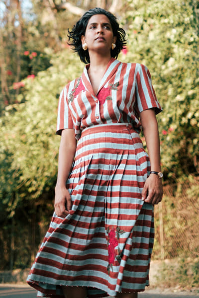 Jodi Red and blue striped top JODIJUN26D147152