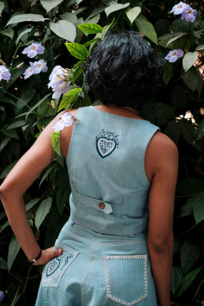 Jodi Blue paisley embroidered denim waistcoat JODIJUN26D147154