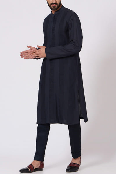 Jatin Malik Midnight blue kurta set JMCJMSS20K2