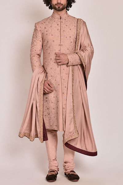 Champagne embroidered sherwani