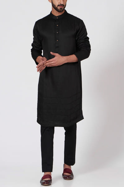 Black silk kurta set
