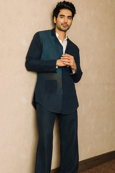 Teal ombre overshirt set