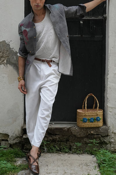 Charcoal grey overshirt set
