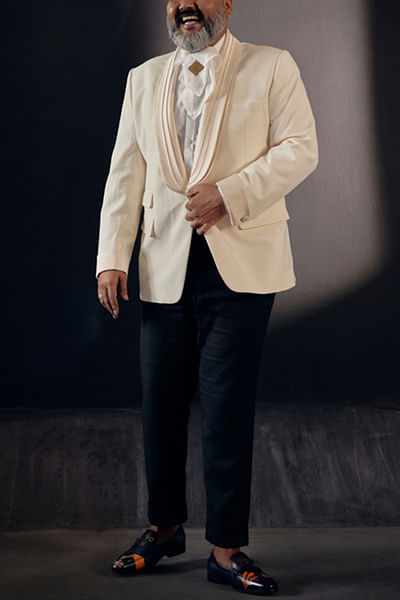Cream tuxedo set