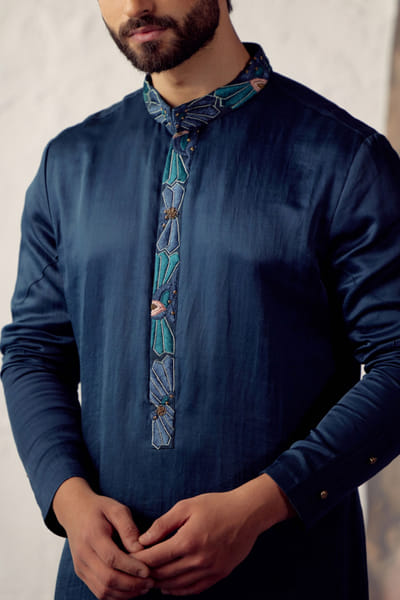 Jatin Malik Linen silk kurta set JMCSEP2205