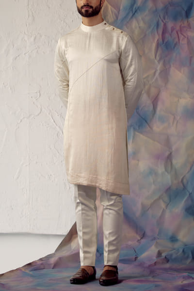 Jatin Malik Ivory ombre shaded kurta set JMCSEP2210