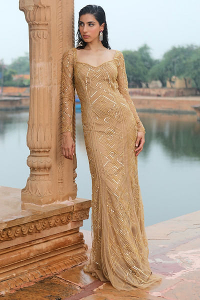 Gold embellished gown