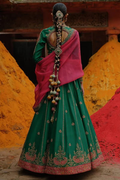 Jigar Mali Green dori embroidered lehenga set JIGNOV25D137248