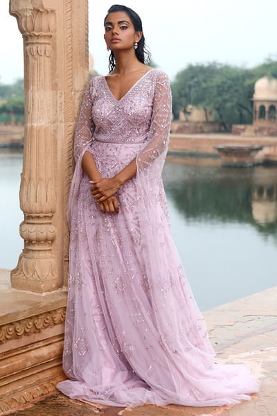 Lavender embellished gown