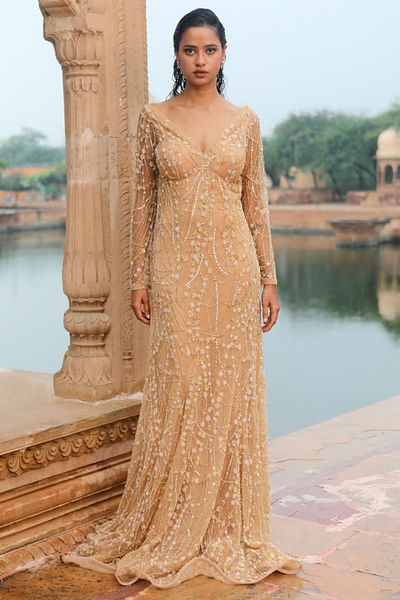 Gold embellished mermaid gown