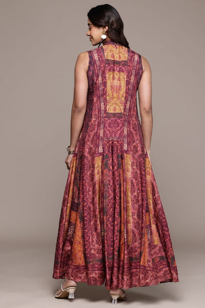 Ritu Kumar Wine printed embroidered jumpsuit RITUMAY26D245544