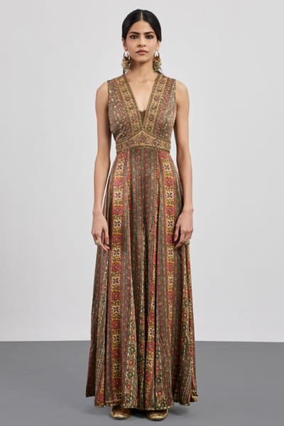 Ri Ritu Kumar Multicoloured printed embroidered jumpsuit RIRIAUG26D251847