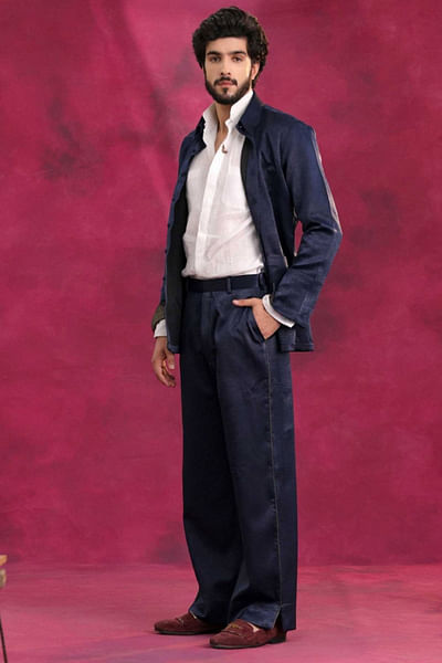 Midnight blue overshirt set