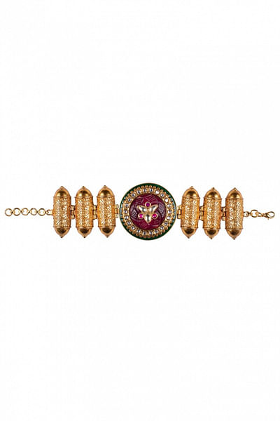 Gold plated embossed bracelet